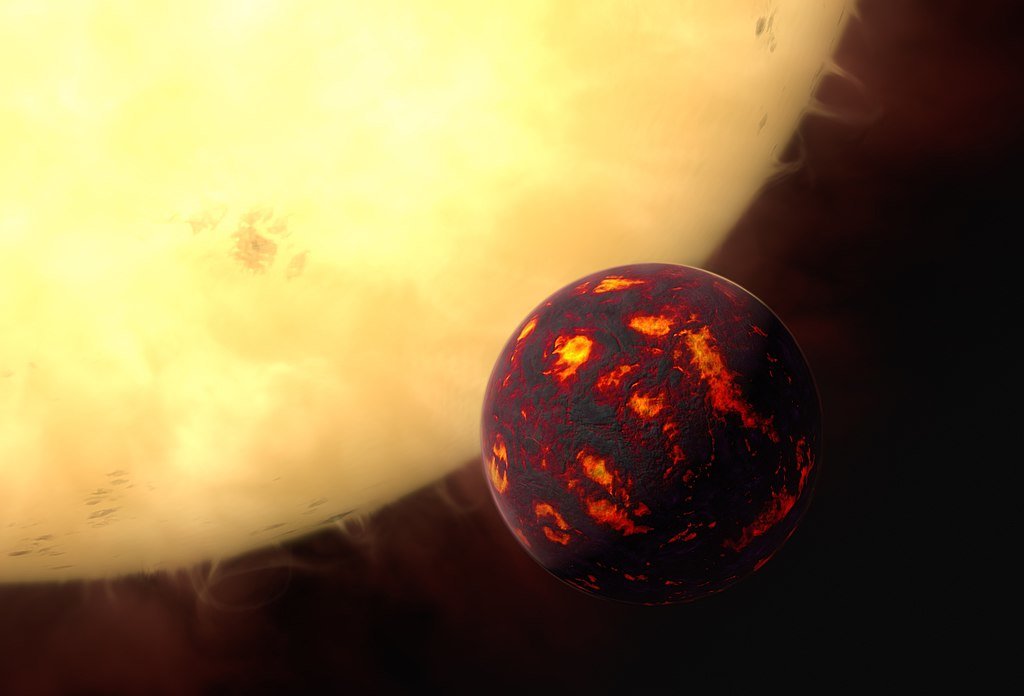 관측 결과를 기반으로 그린 게자리 55 e(55 Cancri e)의 상상도. 출처:ESA/Hubble