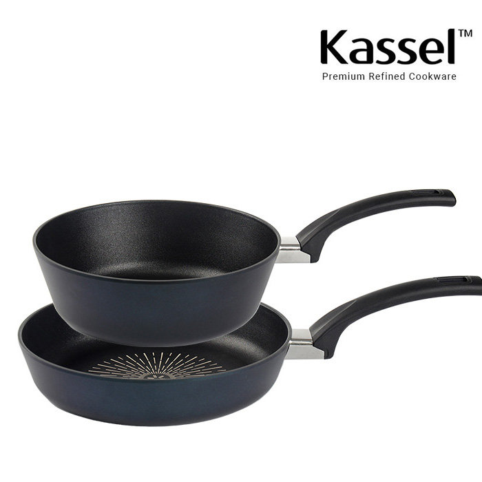 카셀 블루 라이트 인덕션 (IH) 2종 A세트(프라이팬28cm+궁중팬24cm)